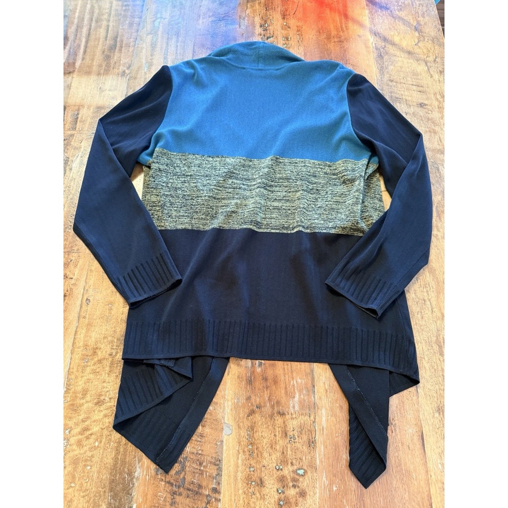 Misook Exclusively Womens Multi Knit Open‎ Asymmetrical Cardigan Sz XL - Picture 4 of 4